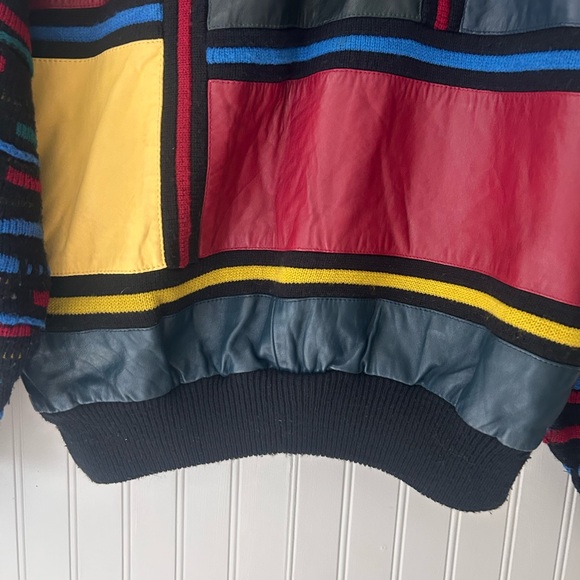 Vintage 90s Saxony Hip Hop Multicolor Crewneck Sweater No SIZE Tag - Picture 3 of 14